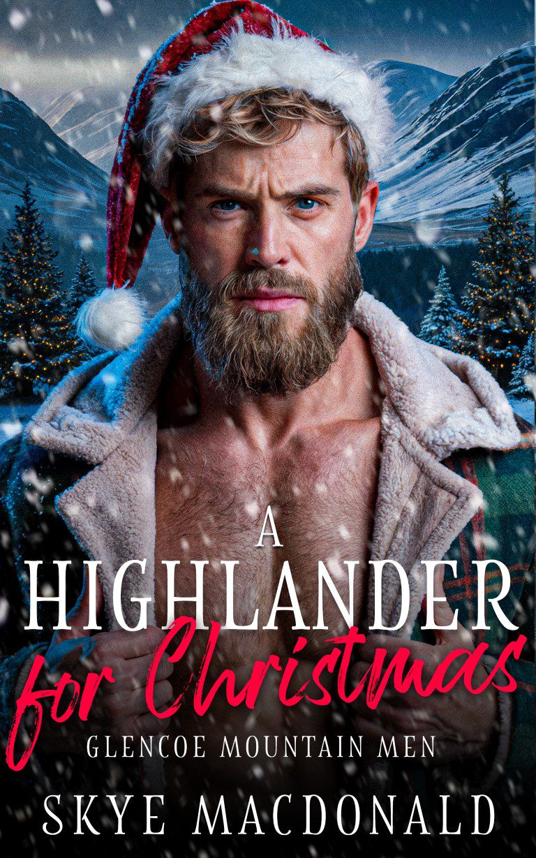 A Highlander for Christmas book cover by Skye MacDonald
